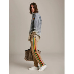 Palm Angels棕櫚天使彩虹休閒運動褲男女側邊拉鍊條紋長褲子套裝