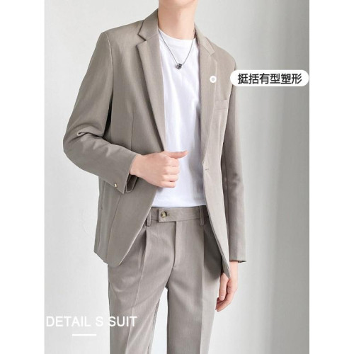 休閒西裝男士套裝外套高級感韓版痞帥春秋季輕熟小西服上衣三件套 休閒西裝男士套裝外套高級感韓版痞帥春秋季輕熟小西服上衣三件套