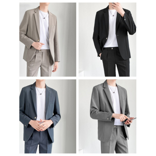 休閒西裝男士套裝外套高級感韓版痞帥春秋季輕熟小西服上衣三件套 休閒西裝男士套裝外套高級感韓版痞帥春秋季輕熟小西服上衣三件套