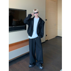 【周深同款】cuibuju小衆高級感夾克外套男墊肩衛衣直筒褲兩件套