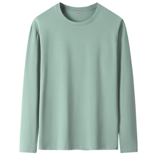 純色長袖t恤男士純棉圓領寬松百搭全棉薄款上衣男裝衛衣打底衫潮T