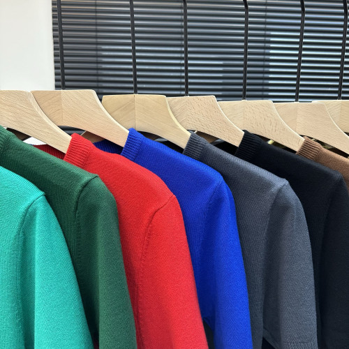 2025男士純色修身毛衣圓領情侶休閒百搭新品打底衫短袖針織衫