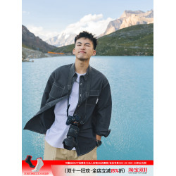 呂小虎秋季套裝長袖襯衫男青少年潮流穿搭襯衣外套搭配工裝休閒褲