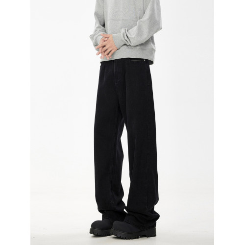 美式cleanfit白色彎刀牛仔褲男潮牌新款高街垂感寬松直筒濶腿長褲 美式cleanfit白色彎刀牛仔褲男潮牌新款高街垂感寬松直筒濶腿長褲