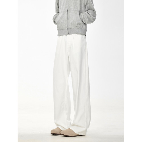 美式cleanfit白色彎刀牛仔褲男潮牌新款高街垂感寬松直筒濶腿長褲 美式cleanfit白色彎刀牛仔褲男潮牌新款高街垂感寬松直筒濶腿長褲