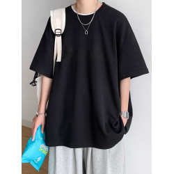 白色短袖t恤男士夏季純棉重磅2025新款青少年半袖打底衫寬松潮流