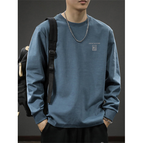 260克重磅純棉長袖t恤男秋冬2025新款美式高街寬松休閒百搭打底衫 260克重磅純棉長袖t恤男秋冬2025新款美式高街寬松休閒百搭打底衫