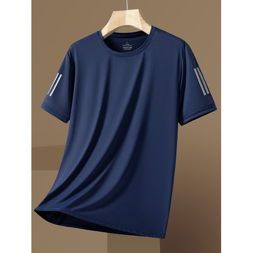 夏季男士短袖t恤300斤加肥加大碼胖子冰絲滑料半袖男速乾運動體恤 夏季男士短袖t恤300斤加肥加大碼胖子冰絲滑料半袖男速乾運動體恤