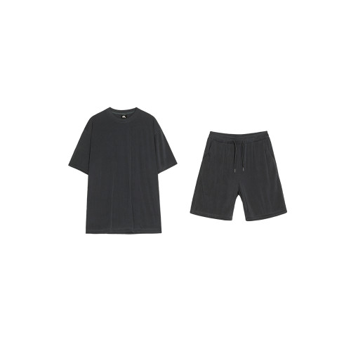 MRCYC夏季休閒運動套裝男士短袖短褲長褲三件套寬松T恤垂感休閒褲