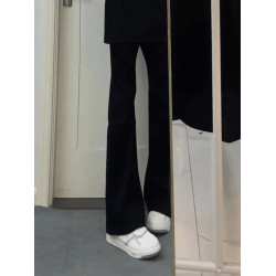 cleanfit黑色微喇牛仔褲男款修身美式vibe褲子高街窄版顯瘦直筒褲