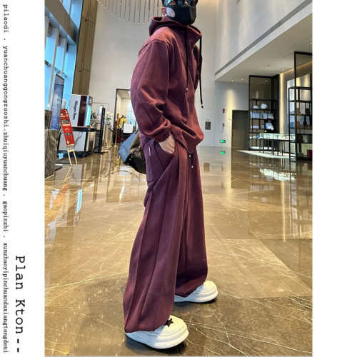 秋冬痞帥時尚兩件套裝男潮流衛衣春季寬松加厚香蕉直筒系帶休閒褲 秋冬痞帥時尚兩件套裝男潮流衛衣春季寬松加厚香蕉直筒系帶休閒褲