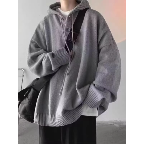 連帽毛衣男士套裝秋冬季2025新款港風慵懶風潮流休閒針織衫兩件套 連帽毛衣男士套裝秋冬季2025新款港風慵懶風潮流休閒針織衫兩件套