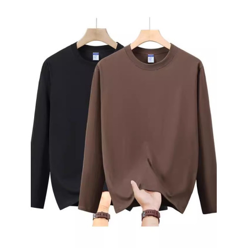 全棉重磅260克新疆純棉長袖t恤男女同款春秋外穿內搭打底衫秋衣男