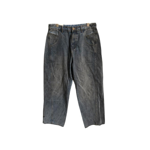 秋季美式休閒痞帥復古做舊髒洗刮爛牛仔褲男直筒寬松濶腿老爹褲子 秋季美式休閒痞帥復古做舊髒洗刮爛牛仔褲男直筒寬松濶腿老爹褲子