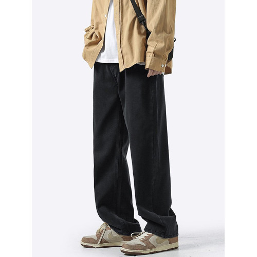 美式牛仔褲男水洗做舊復古黃泥染百搭褲秋季潮牌高街寬松直筒褲子 美式牛仔褲男水洗做舊復古黃泥染百搭褲秋季潮牌高街寬松直筒褲子