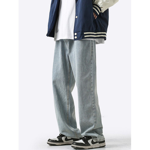 美式牛仔褲男水洗做舊復古黃泥染百搭褲秋季潮牌高街寬松直筒褲子 美式牛仔褲男水洗做舊復古黃泥染百搭褲秋季潮牌高街寬松直筒褲子