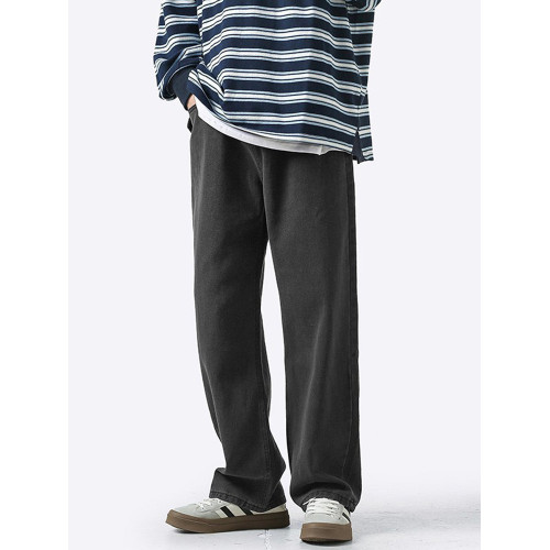 美式牛仔褲男水洗做舊復古黃泥染百搭褲秋季潮牌高街寬松直筒褲子 美式牛仔褲男水洗做舊復古黃泥染百搭褲秋季潮牌高街寬松直筒褲子