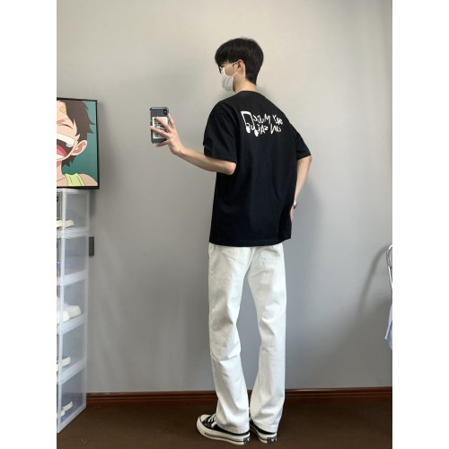 XANYP 白色簡約通勤牛仔褲男韓版痞帥顯瘦直筒百搭純色休閒褲 XANYP 白色簡約通勤牛仔褲男韓版痞帥顯瘦直筒百搭純色休閒褲