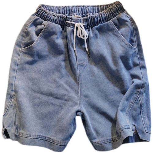 ins超火牛仔短褲男潮牌夏季薄款抽繩休閒褲港風情侶寬松五分褲 ins超火牛仔短褲男潮牌夏季薄款抽繩休閒褲港風情侶寬松五分褲