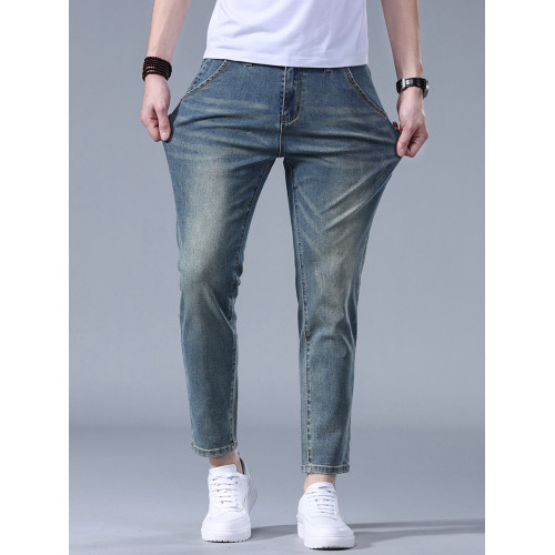 九分牛仔褲男2025年春秋新款潮牌復古懷舊藍秋冬修身小腳休閒男褲 九分牛仔褲男2025年春秋新款潮牌復古懷舊藍秋冬修身小腳休閒男褲