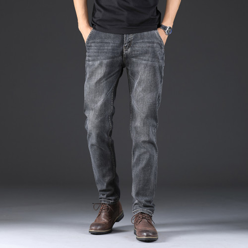 牛仔褲男大碼寬松直筒高腰彈力商務休閒褲胖子加肥加大男款春秋季 牛仔褲男大碼寬松直筒高腰彈力商務休閒褲胖子加肥加大男款春秋季