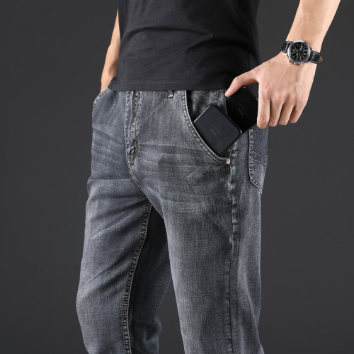 牛仔褲男大碼寬松直筒高腰彈力商務休閒褲胖子加肥加大男款春秋季 牛仔褲男大碼寬松直筒高腰彈力商務休閒褲胖子加肥加大男款春秋季