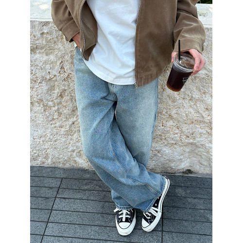 2025新款寬松直筒牛仔褲春秋款男生長褲子百搭休閒潮流垂感