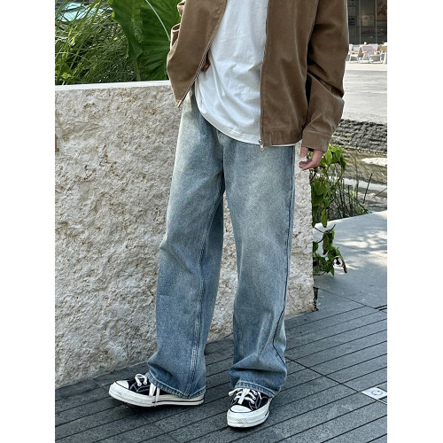 2025新款寬松直筒牛仔褲春秋款男生長褲子百搭休閒潮流垂感