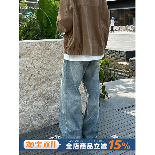 2025新款寬松直筒牛仔褲春秋款男生長褲子百搭休閒潮流垂感