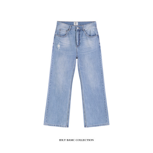 IDLT 寬松微喇 2021M 高品質 藍色貓須馬騮洗水牛仔褲男女濶腿潮 IDLT 寬松微喇 2021M 高品質 藍色貓須馬騮洗水牛仔褲男女濶腿潮