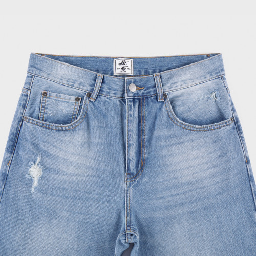 IDLT 寬松微喇 2021M 高品質 藍色貓須馬騮洗水牛仔褲男女濶腿潮 IDLT 寬松微喇 2021M 高品質 藍色貓須馬騮洗水牛仔褲男女濶腿潮