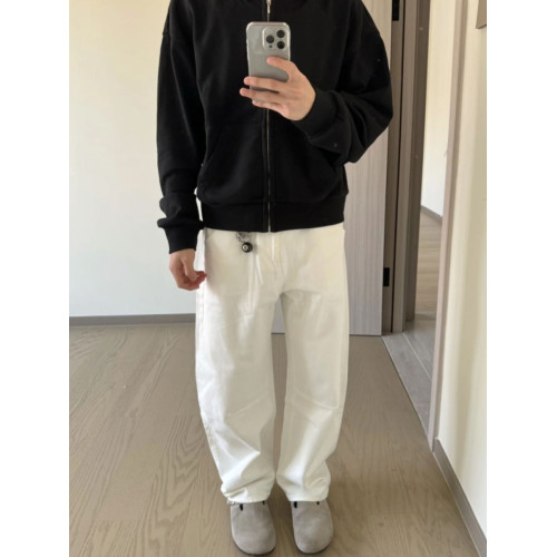 美式復古水洗cleanfit簡約白色牛仔褲男寬松休閒ins直筒百搭長褲 美式復古水洗cleanfit簡約白色牛仔褲男寬松休閒ins直筒百搭長褲