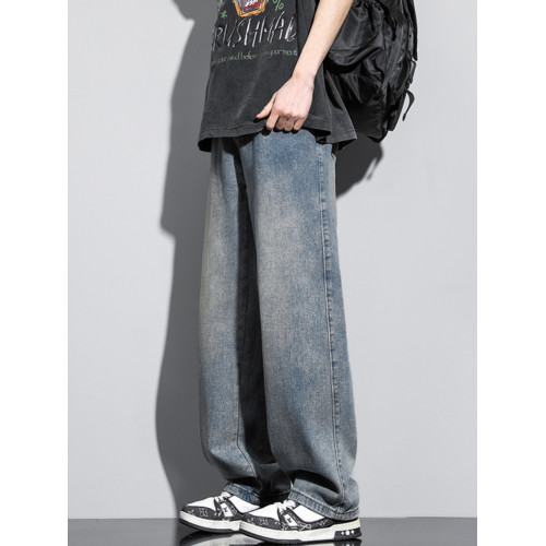 復古牛仔褲男冬季美式彎刀褲子男士寬松加絨男生工裝褲新款直筒褲 復古牛仔褲男冬季美式彎刀褲子男士寬松加絨男生工裝褲新款直筒褲