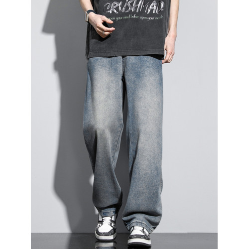 復古牛仔褲男冬季美式彎刀褲子男士寬松加絨男生工裝褲新款直筒褲 復古牛仔褲男冬季美式彎刀褲子男士寬松加絨男生工裝褲新款直筒褲