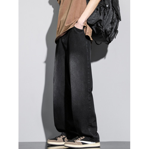 復古牛仔褲男冬季美式彎刀褲子男士寬松加絨男生工裝褲新款直筒褲 復古牛仔褲男冬季美式彎刀褲子男士寬松加絨男生工裝褲新款直筒褲