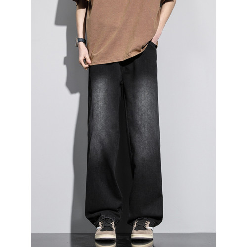 復古牛仔褲男冬季美式彎刀褲子男士寬松加絨男生工裝褲新款直筒褲 復古牛仔褲男冬季美式彎刀褲子男士寬松加絨男生工裝褲新款直筒褲