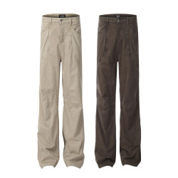 美式高街復古寬松直筒工裝褲男春秋季cleanfit美拉德微喇牛仔長褲