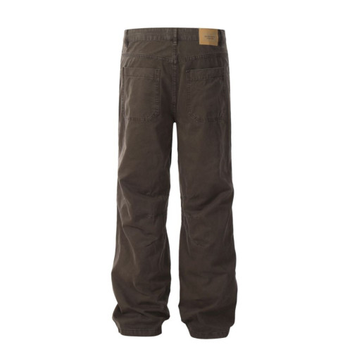 美式高街復古寬松直筒工裝褲男春秋季cleanfit美拉德微喇牛仔長褲 美式高街復古寬松直筒工裝褲男春秋季cleanfit美拉德微喇牛仔長褲