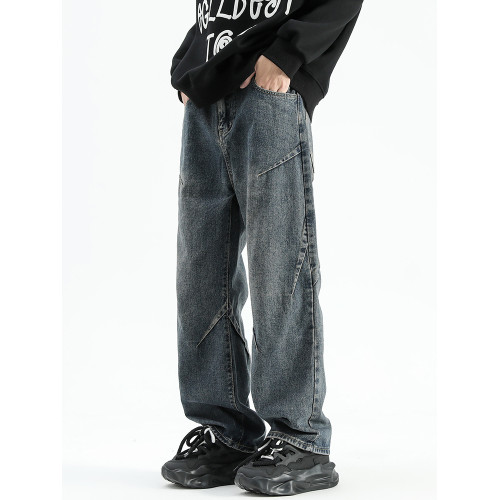 悟空有貨美式潮牌做舊小衆直筒牛仔褲男復古寬松潮流百搭濶腿長褲 悟空有貨美式潮牌做舊小衆直筒牛仔褲男復古寬松潮流百搭濶腿長褲