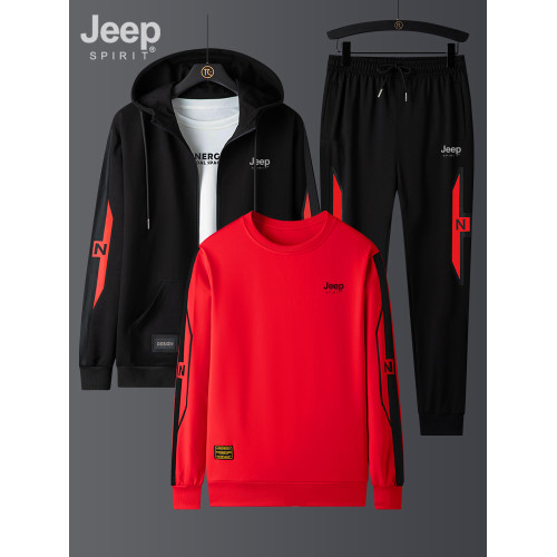 Jeep運動套裝男士春秋寬松衛衣衛褲開衫外套秋裝跑步休閒男裝一套 Jeep運動套裝男士春秋寬松衛衣衛褲開衫外套秋裝跑步休閒男裝一套