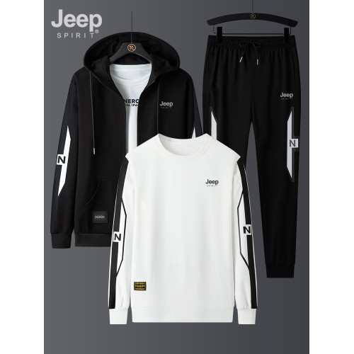 Jeep運動套裝男士春秋寬松衛衣衛褲開衫外套秋裝跑步休閒男裝一套 Jeep運動套裝男士春秋寬松衛衣衛褲開衫外套秋裝跑步休閒男裝一套