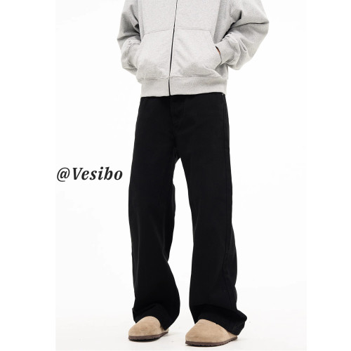 美式cleanfit牛仔褲男秋季高街潮牌直筒微喇長褲復古百搭休閒褲子 美式cleanfit牛仔褲男秋季高街潮牌直筒微喇長褲復古百搭休閒褲子