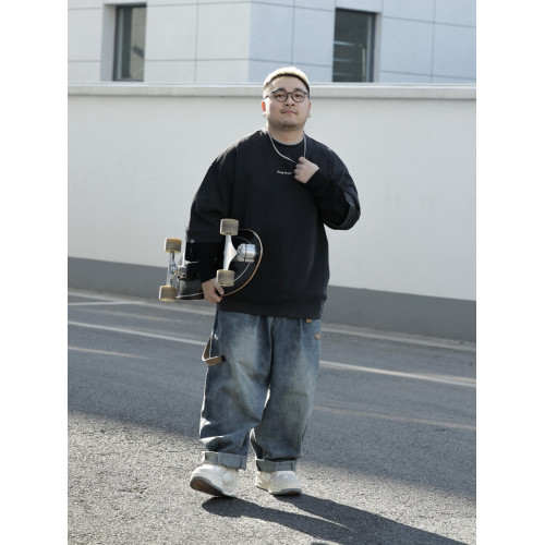 LIIISTORE2024春款復古水洗做舊牛仔褲可調腰圍濶腿直筒休閒長褲 LIIISTORE2024春款復古水洗做舊牛仔褲可調腰圍濶腿直筒休閒長褲