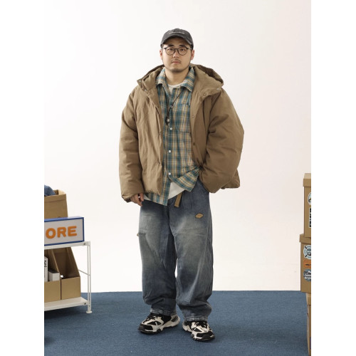 LIIISTORE2024春款復古水洗做舊牛仔褲可調腰圍濶腿直筒休閒長褲 LIIISTORE2024春款復古水洗做舊牛仔褲可調腰圍濶腿直筒休閒長褲