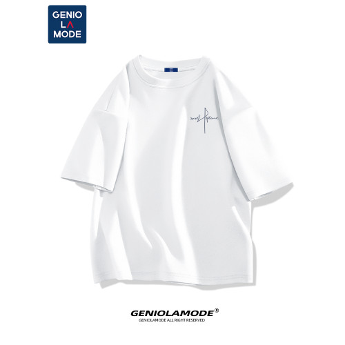 geniolamode短袖t恤男夏季白色百搭休閒2025新款抗菌純棉半袖男款