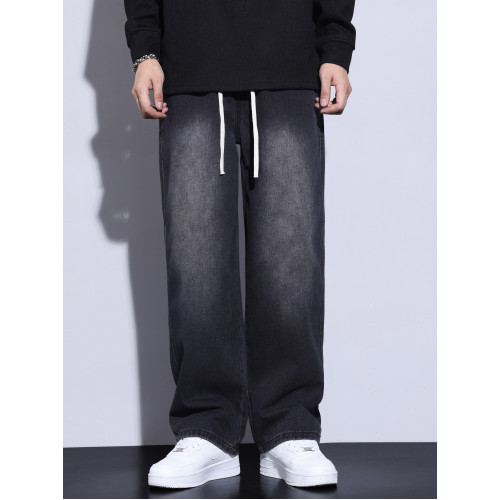 獵璞牛仔褲男薄款褲子美式男生長褲寬松直筒褲男士夏季新款工裝褲