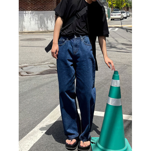 淺藍色牛仔褲男2025春秋新款水洗濶腿休閒長褲寬松垂感百搭直筒褲 淺藍色牛仔褲男2025春秋新款水洗濶腿休閒長褲寬松垂感百搭直筒褲