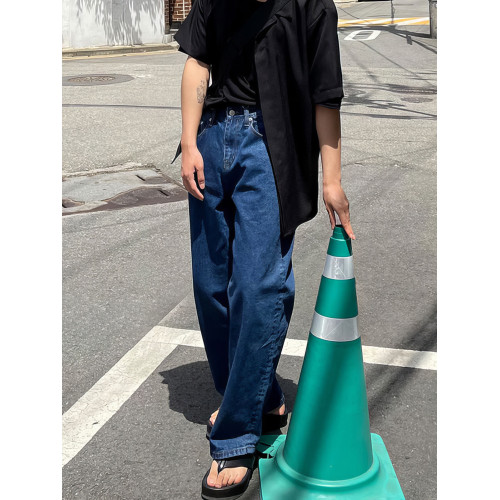 淺藍色牛仔褲男2025春秋新款水洗濶腿休閒長褲寬松垂感百搭直筒褲 淺藍色牛仔褲男2025春秋新款水洗濶腿休閒長褲寬松垂感百搭直筒褲