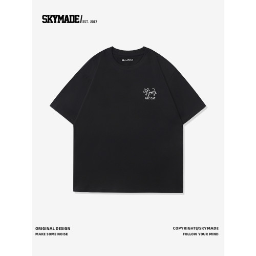 SKYMADE始祖狗短袖t恤男女2025新款寬松純棉夏季情侶十二生肖衣服