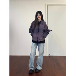 AHCN志存高遠美式水洗直筒濶腿牛仔褲男女寬松cleanfit微喇長褲子